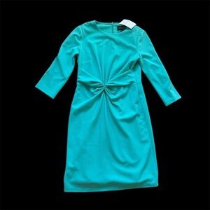 Donna Morgan Aqua Twist Front Sheath Dress – Size 6 (NWT)